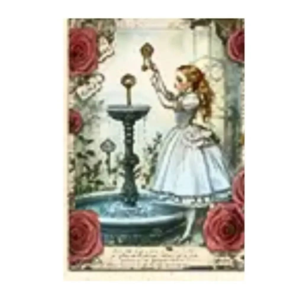 NWT 32pc Vintage Alice in Wonderland Journal Paper Scrapbook Ephemera Pack 4x5.5